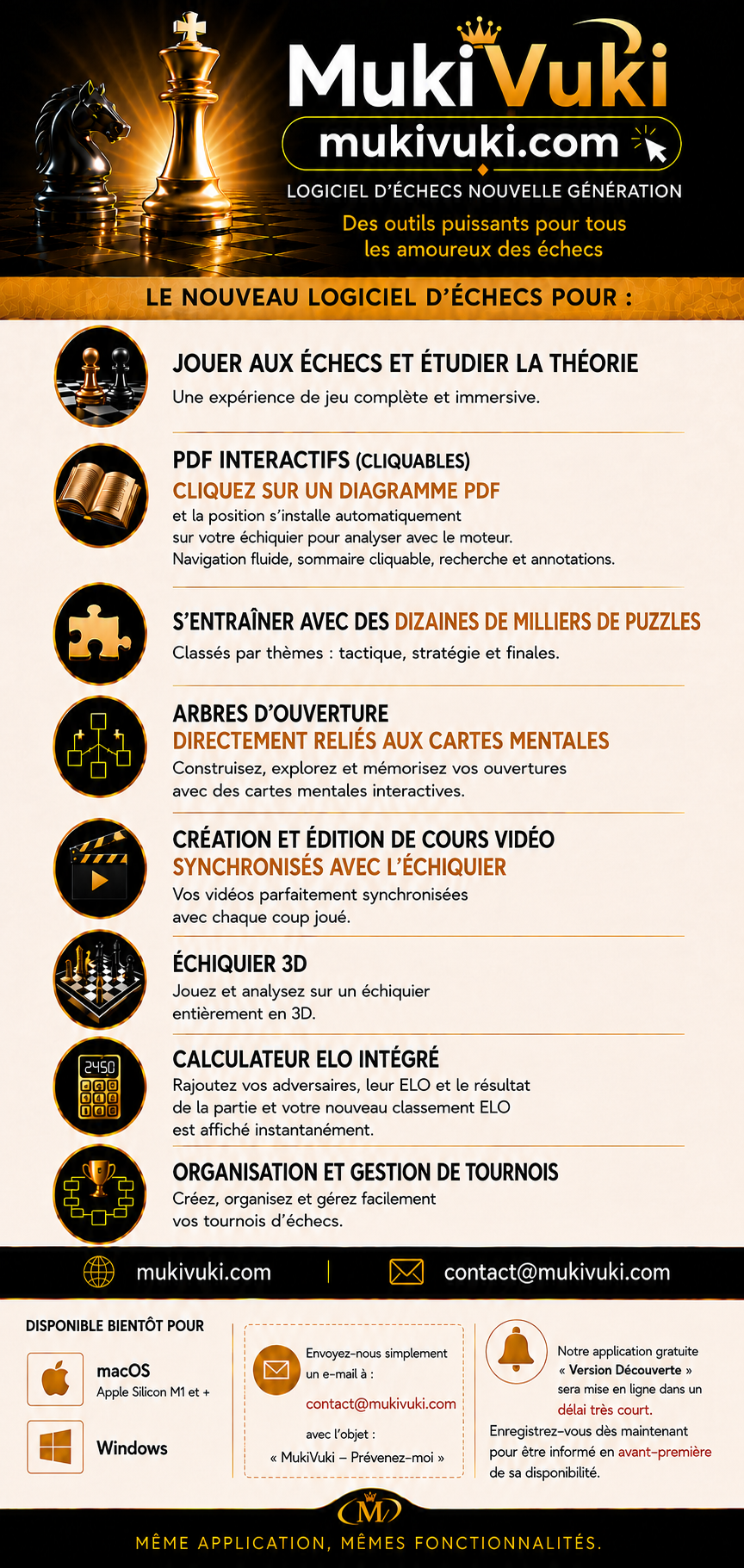 Présentation des fonctionnalités du logiciel d’échecs MukiVuki